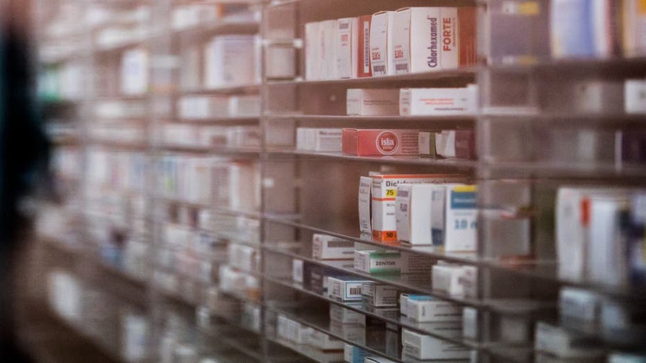 Medicines on the shelf in pharmacies