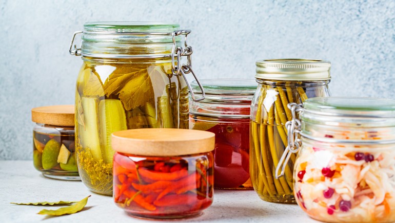 fermented food in jars