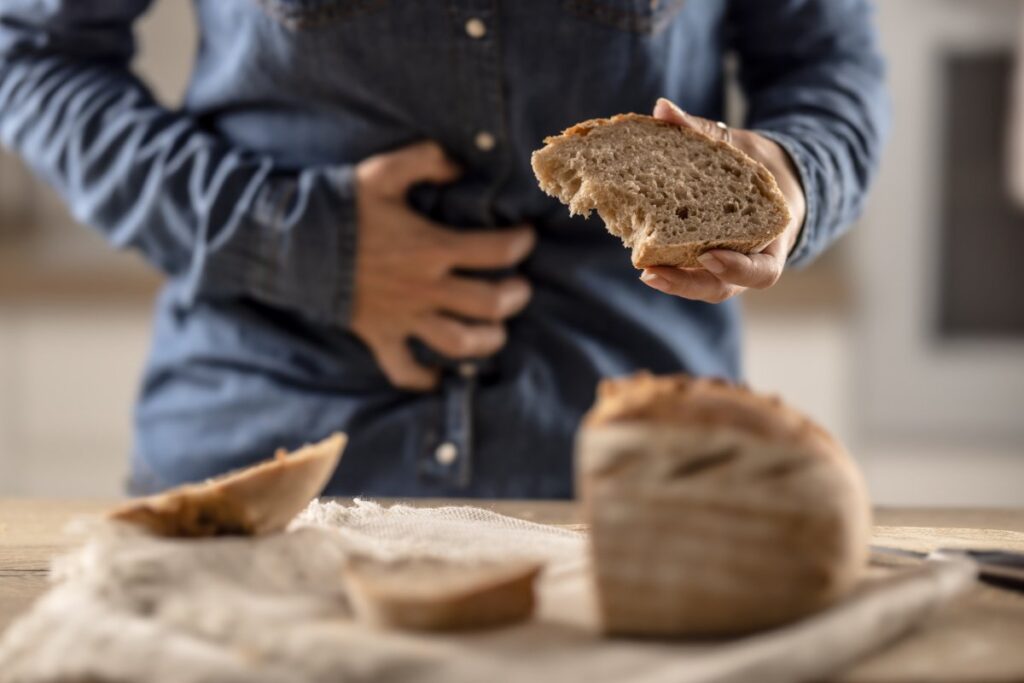 A woman cannot eat bread and cereals